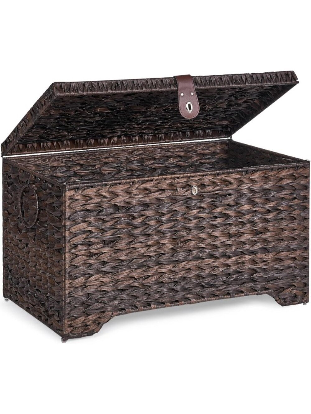 Large Handwoven Wicker Storage Basket with Lid - 165L Stylish Home Organizer